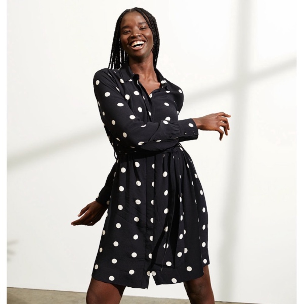 Free Assembly Black and White Polkadot Dress